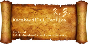 Kecskeméti Zamfira névjegykártya